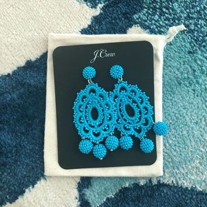J.Crew Beaded crochet statement earrings